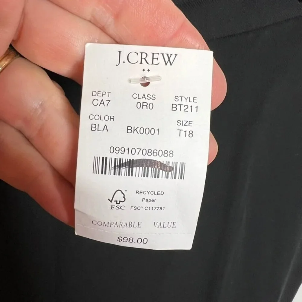J.Crew $98 Tall Jamie Pant Black Size T18 BT211 - Picture 4 of 6